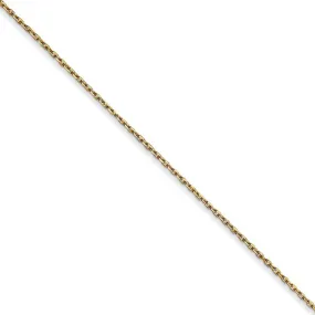 0.8mm 14k Yellow Gold Solid Diamond Cut Cable Chain Necklace