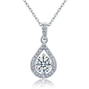 1 Carat Round Cut Created Zirconia 925 Sterling Silver Pendant Necklace MXFN8035