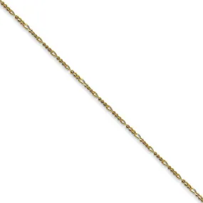 1.25mm 10k Yellow Gold Flat Figaro Chain Necklace