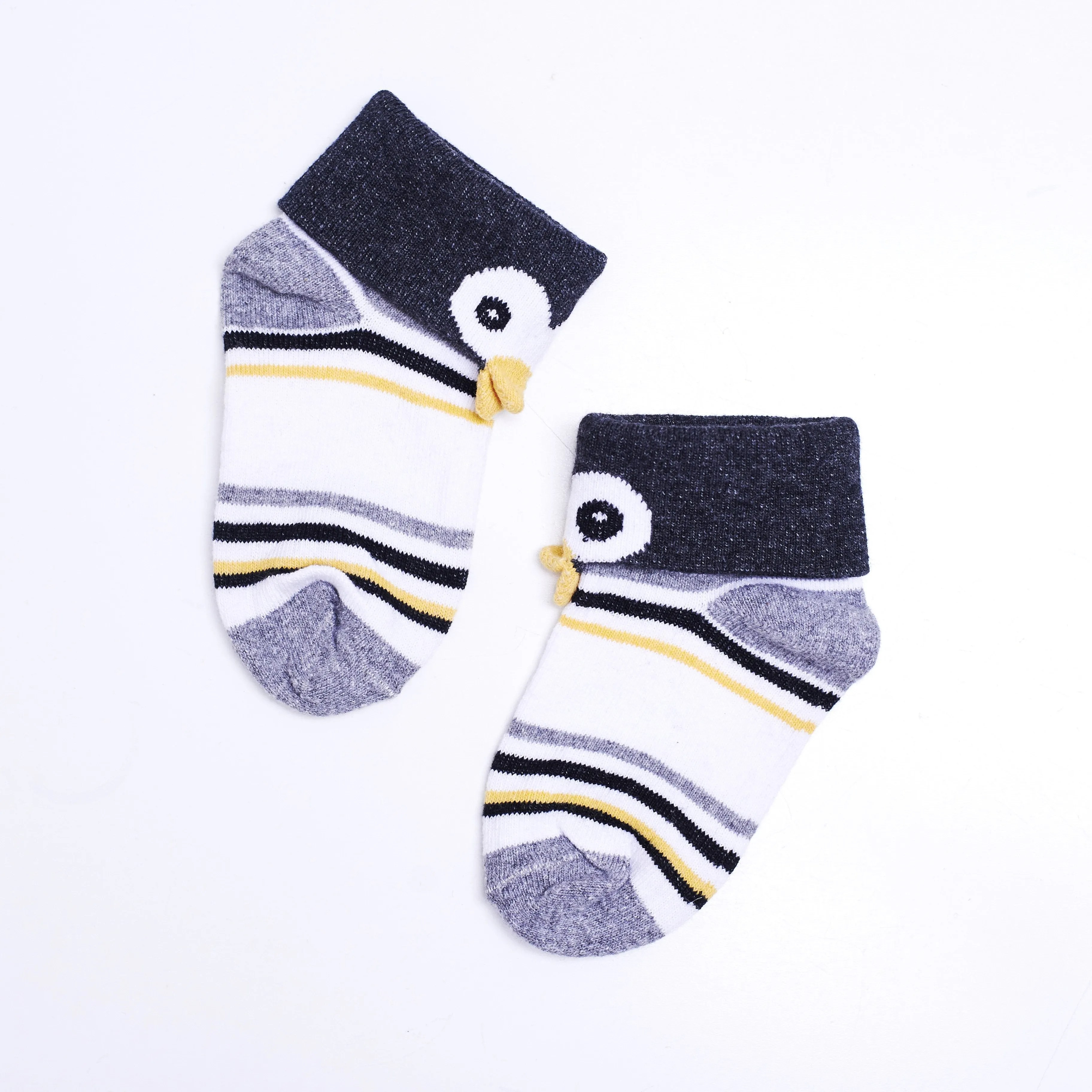 3 Pairs of 3D Animal Socks - Penny Penguin, Funky Monkey & Benji Badger