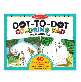 ABC 123 Dot-to-Dot Coloring Pad - Wild Animals