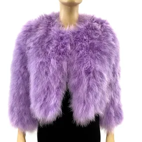 Adrienne Landau Purple Feather Jacket One Size