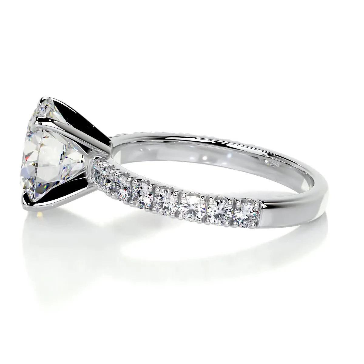 Alison Moissanite & Diamonds Ring -14K White Gold