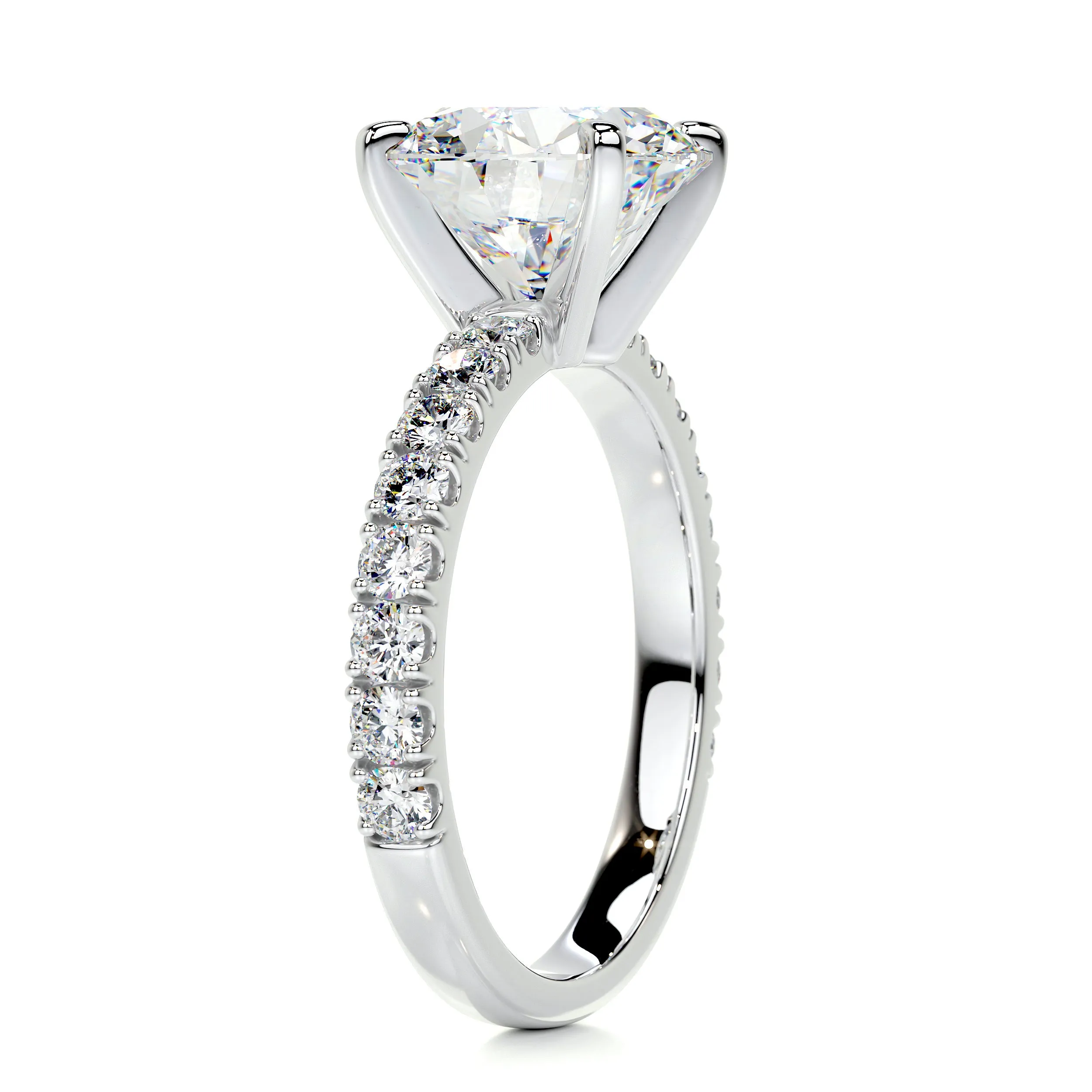 Alison Moissanite & Diamonds Ring -14K White Gold