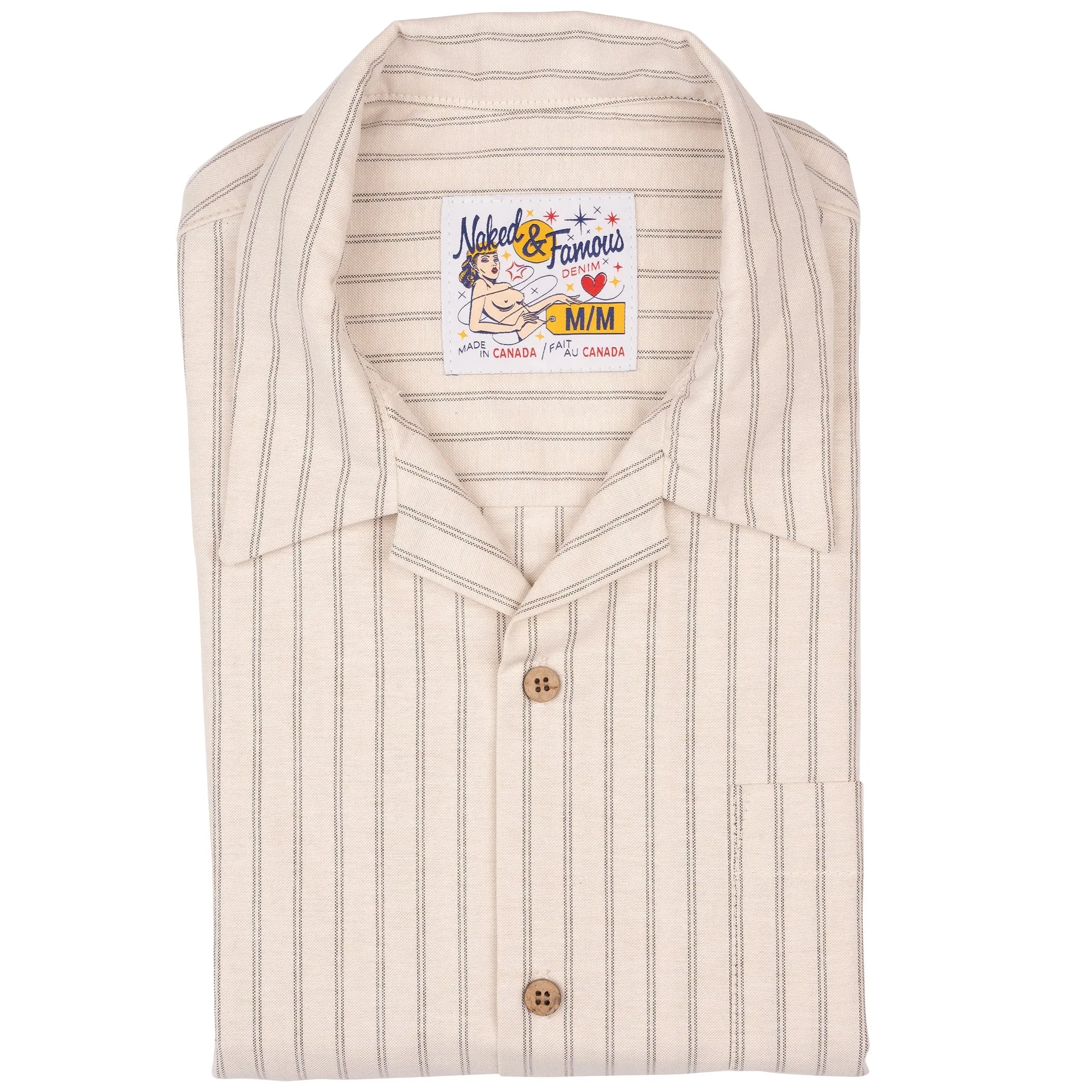 Aloha Shirt - Striped Oxford - Ecru