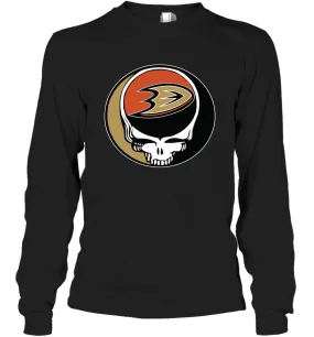 Anaheim Ducks Grateful Dead Steal Your Face Hockey NHL Adult Long Sleeve T-Shirt