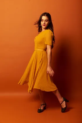 Annmarie Mustard Dots Dress