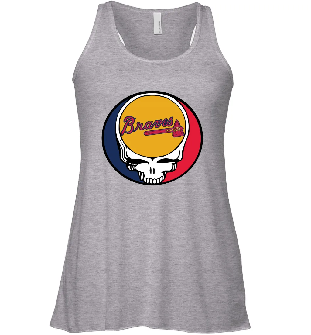 Atlanta Braves Grateful Dead Steal Your Face Baseball Womens Racerback Tank Top