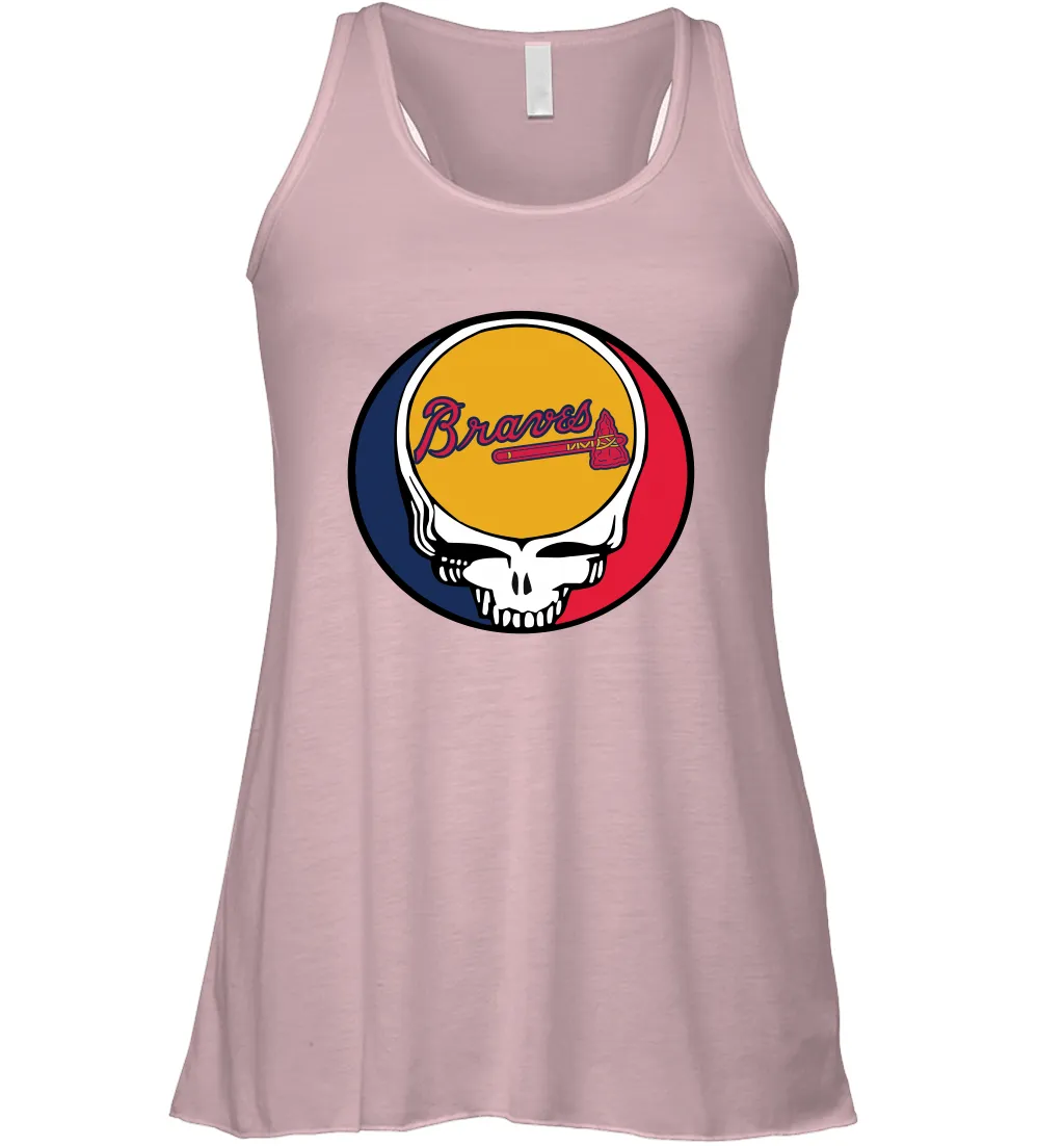 Atlanta Braves Grateful Dead Steal Your Face Baseball Womens Racerback Tank Top