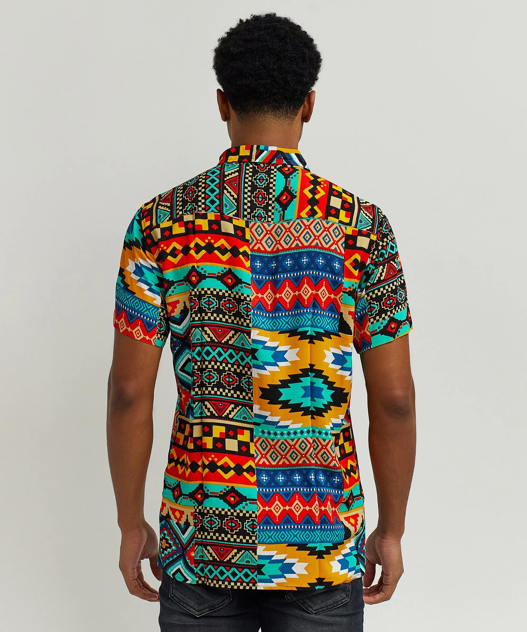 Aztec Print Short Sleeve Shirt