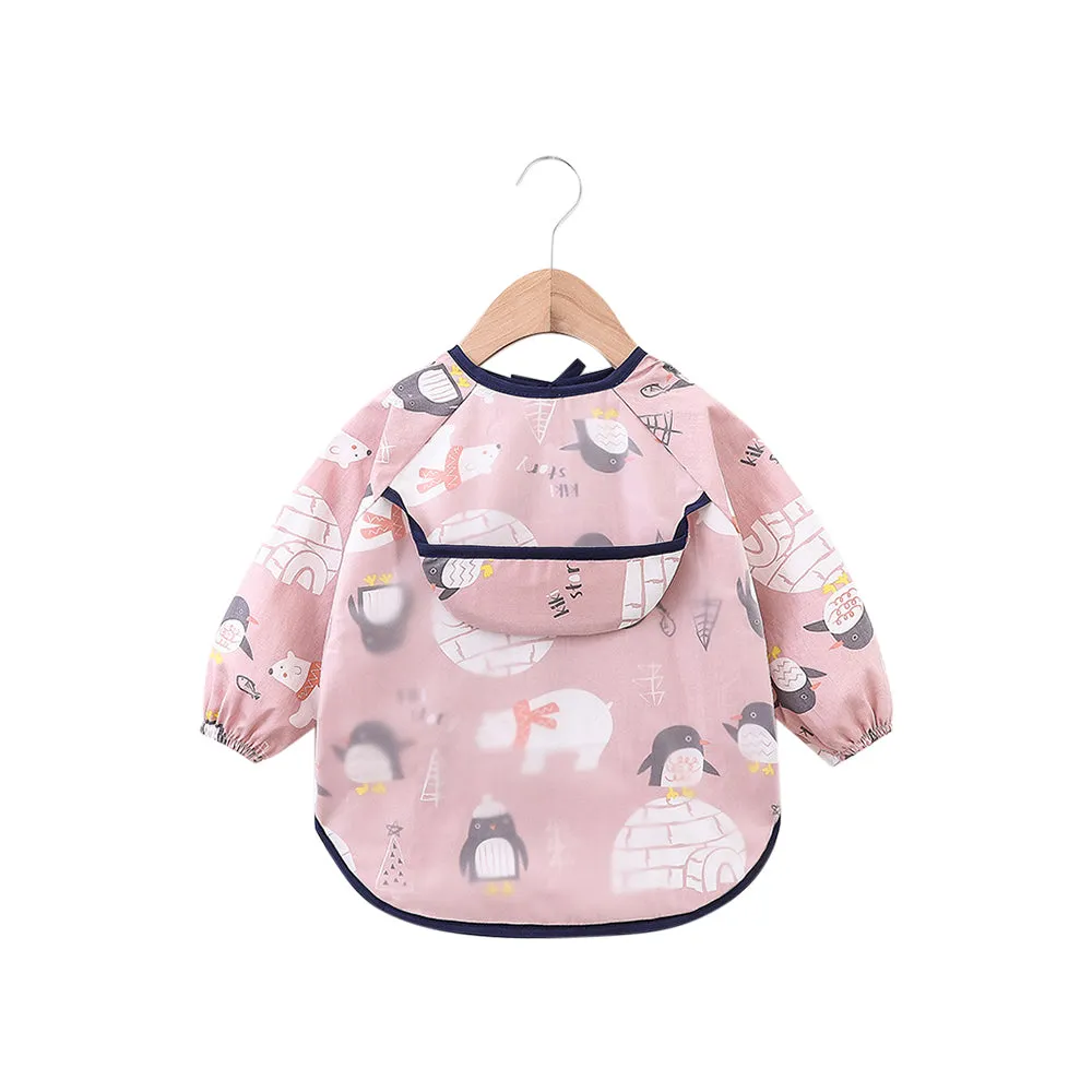 Baby Long Sleeve Apron Smock Bib Polar Penguins