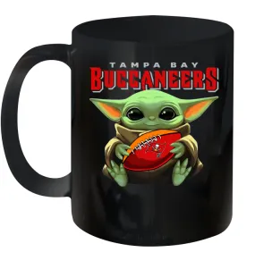 Baby Yoda Loves The Tampa Bay Buccaneers Star Wars Baby Yoda Hugs Buccaneers NFL Ceramic Mug 11oz