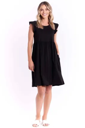 Betty Basics Frill Midi Dress in Black