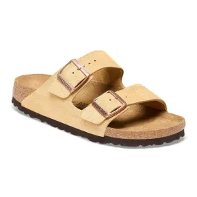 Birkenstock Women's Arizona Suede Leather (Latte Cream - Regular fit)