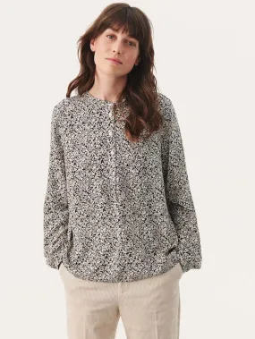 Blusenshirt Anvi PW black mini print