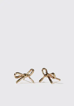 Bow Stud Earrings - Gold Plated