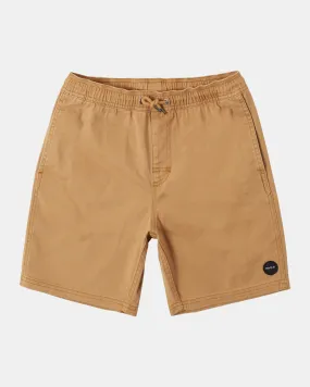 Boys Escape Solid Elastic Walkshorts 17" - Camel