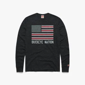 Buckeye Nation Flag Long Sleeve Tee