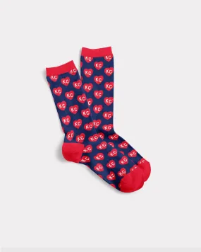 Charlie Hustle Unisex Navy & Red KC Heart Socks