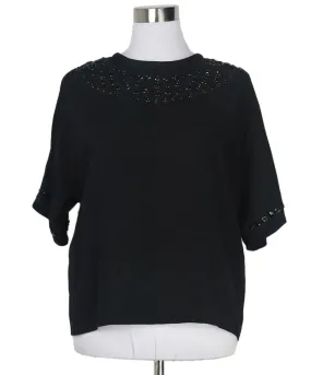 Chloe Black Sequin Trim Top sz 6