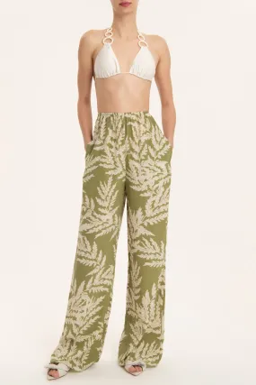 Classic Foliage Wide-Leg Pants