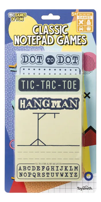 Classic Notepad Games: Hangman, Dot to Dot, Tic-Tac-Toe