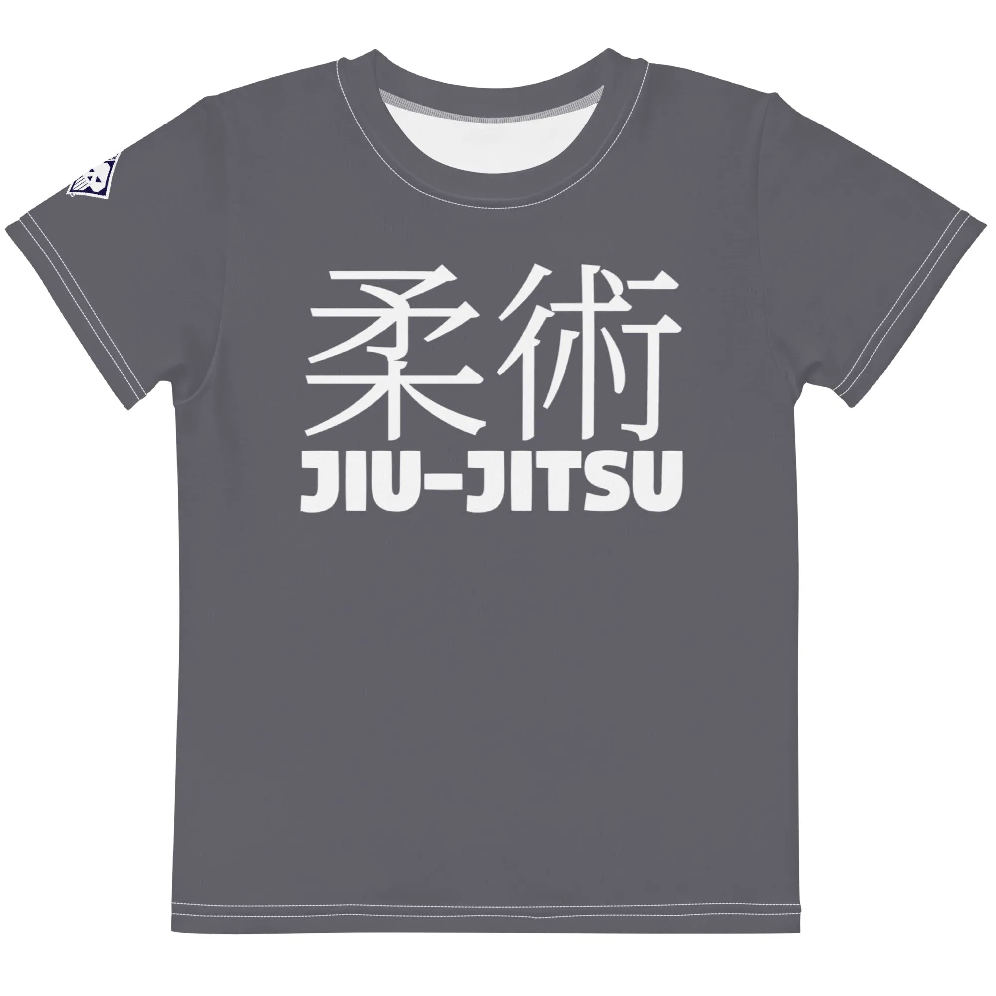 Confidently Active: Girl's Short Sleeve Classic Jiu-Jitsu Rash Guard - Charcoal