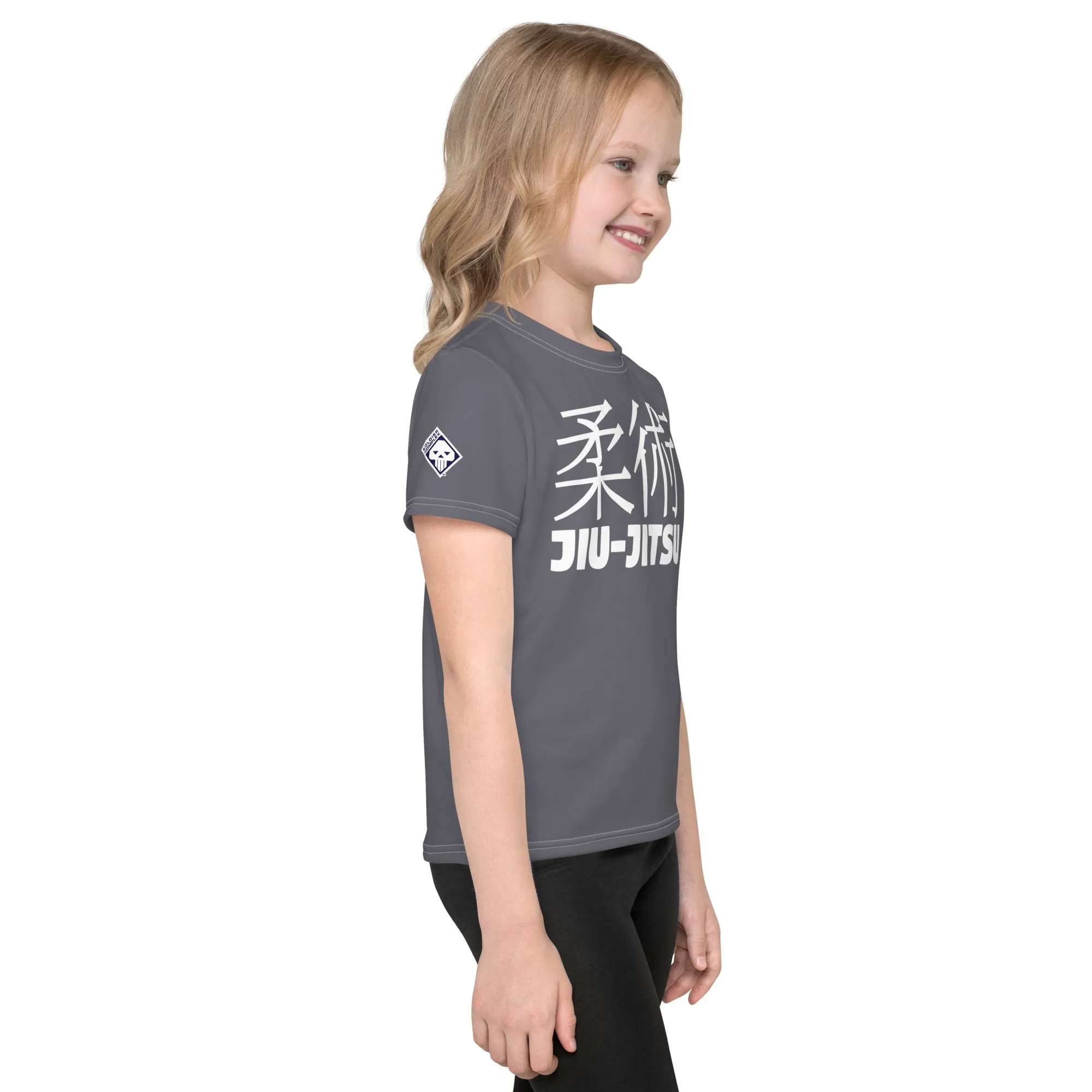 Confidently Active: Girl's Short Sleeve Classic Jiu-Jitsu Rash Guard - Charcoal