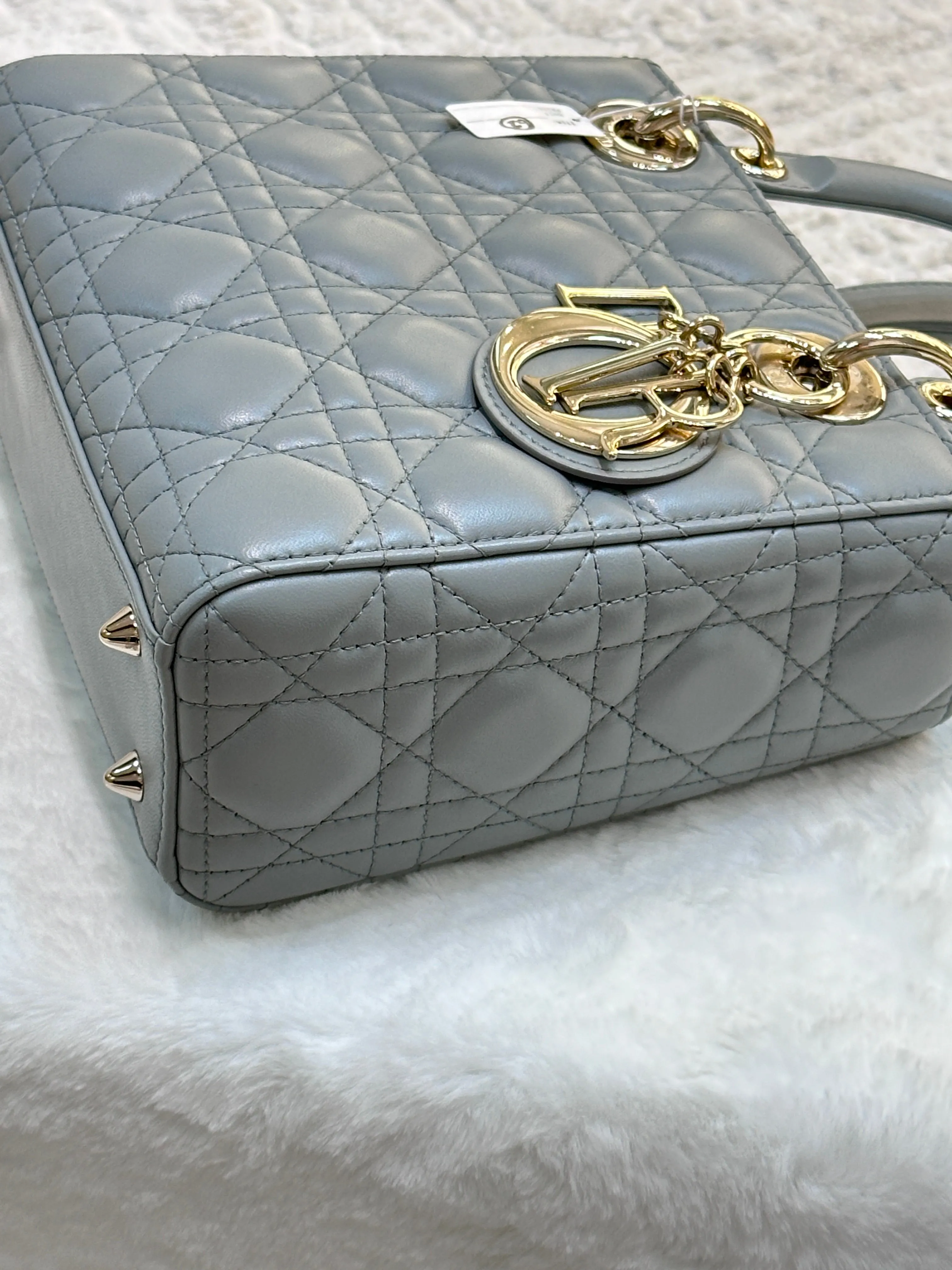 Dior Small Lady Dior My ABCDior Cannage Lambskin Gray