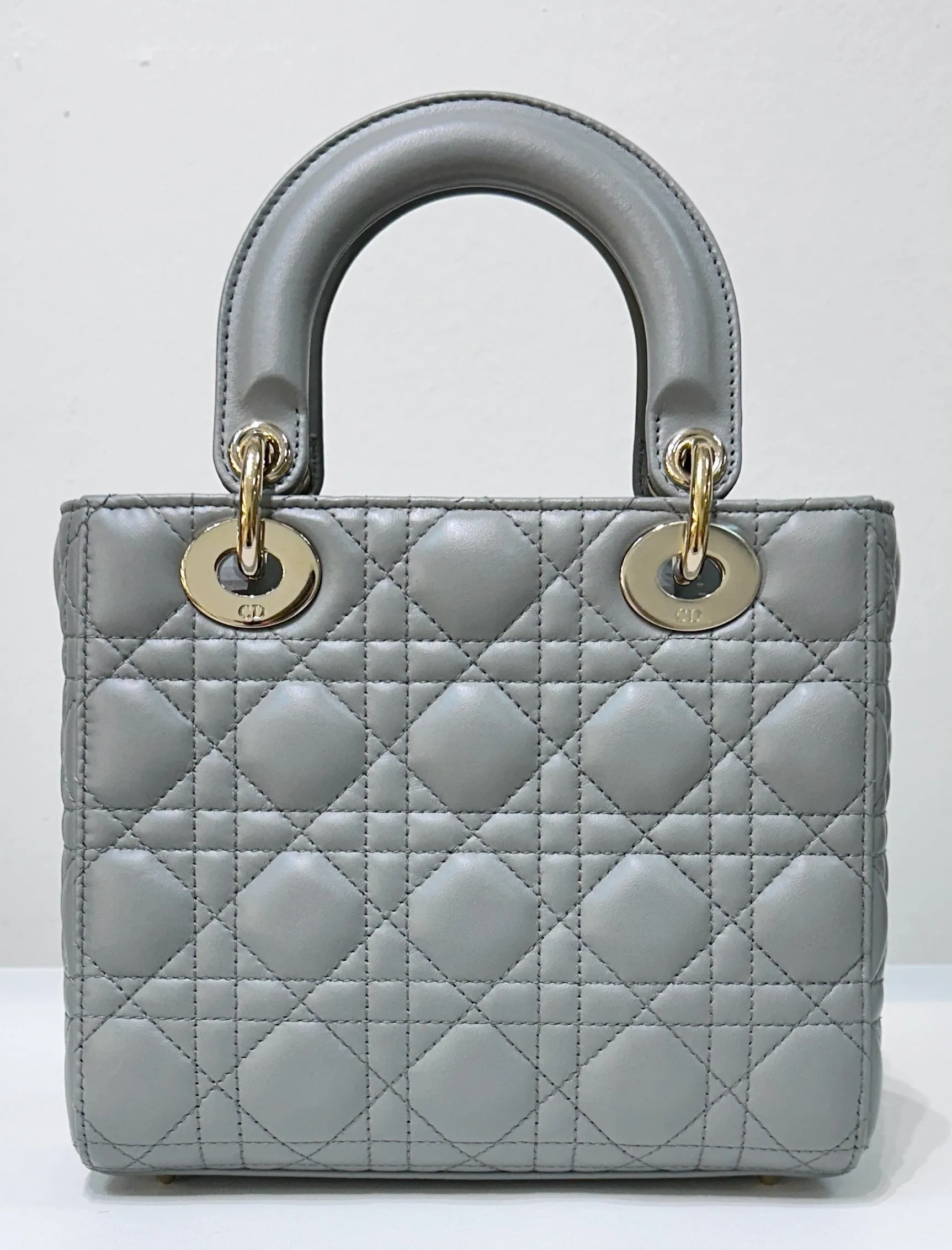 Dior Small Lady Dior My ABCDior Cannage Lambskin Gray