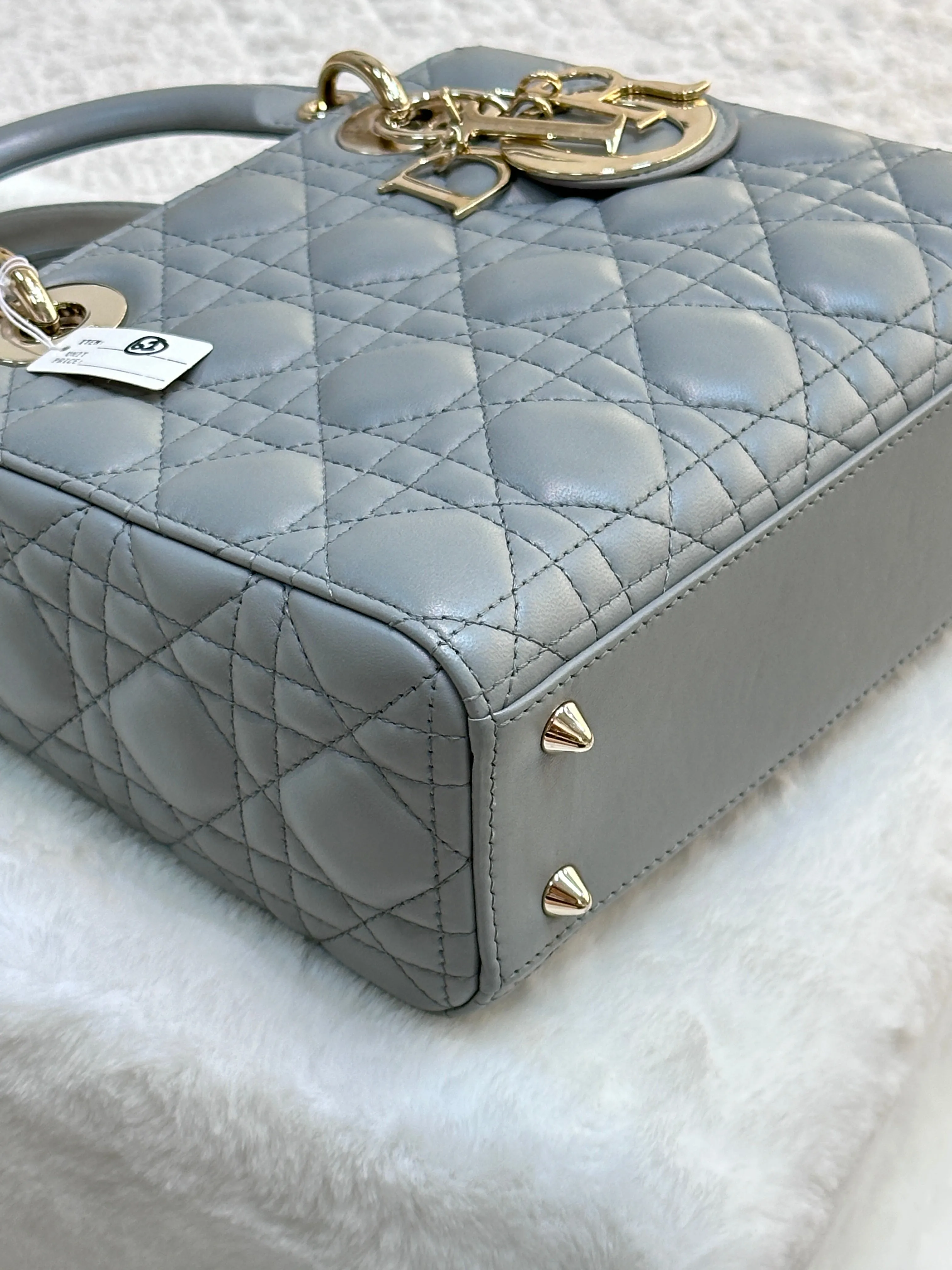 Dior Small Lady Dior My ABCDior Cannage Lambskin Gray