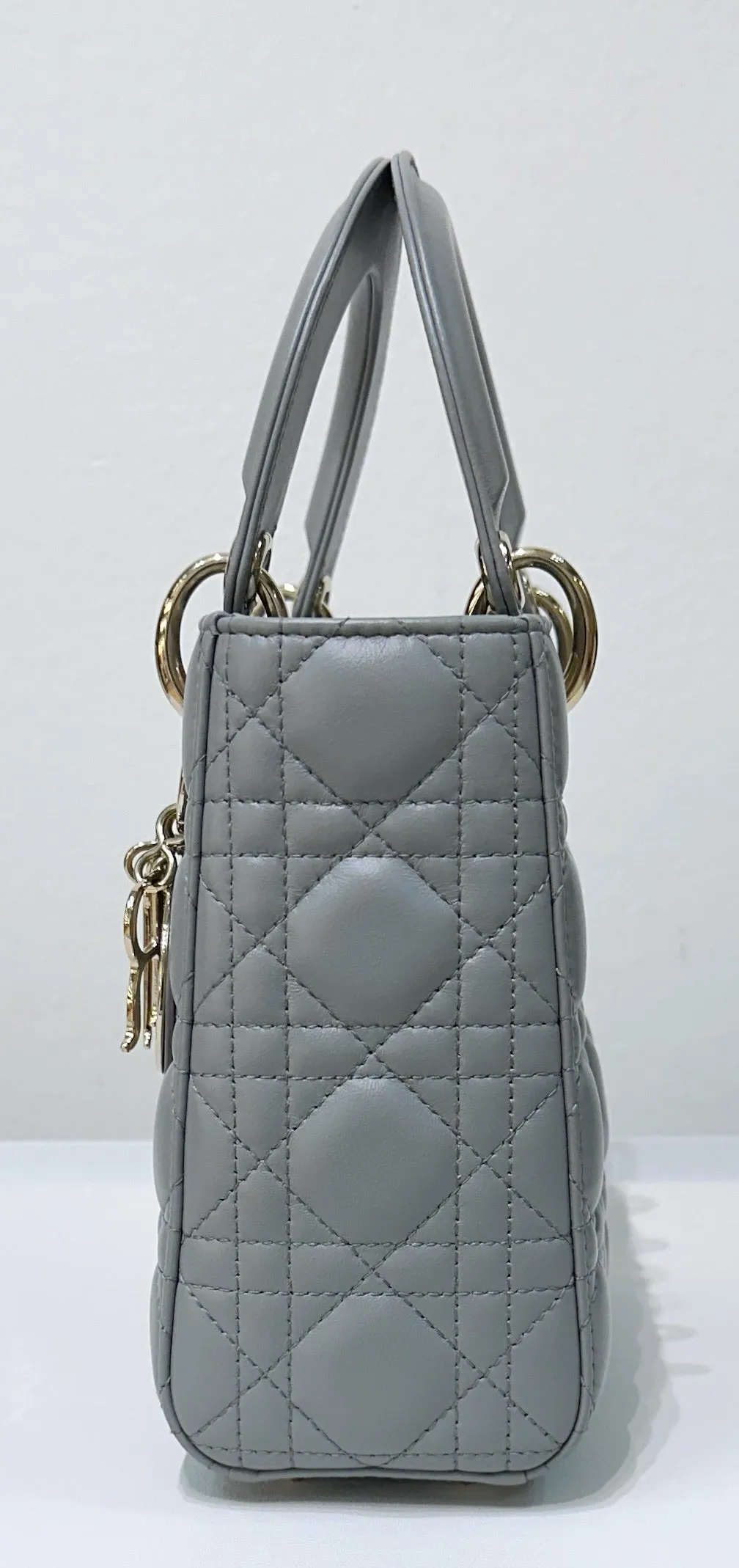 Dior Small Lady Dior My ABCDior Cannage Lambskin Gray