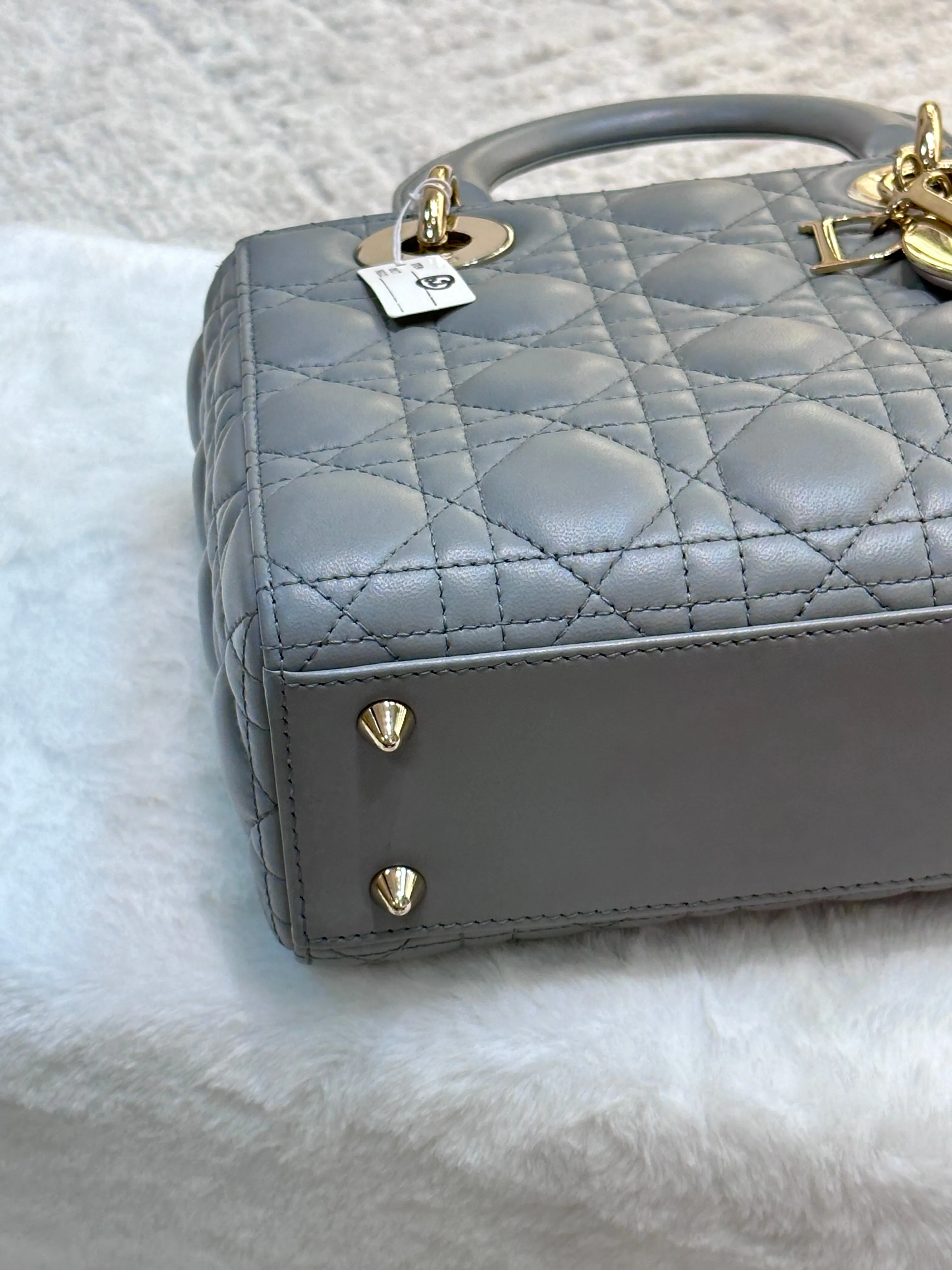 Dior Small Lady Dior My ABCDior Cannage Lambskin Gray