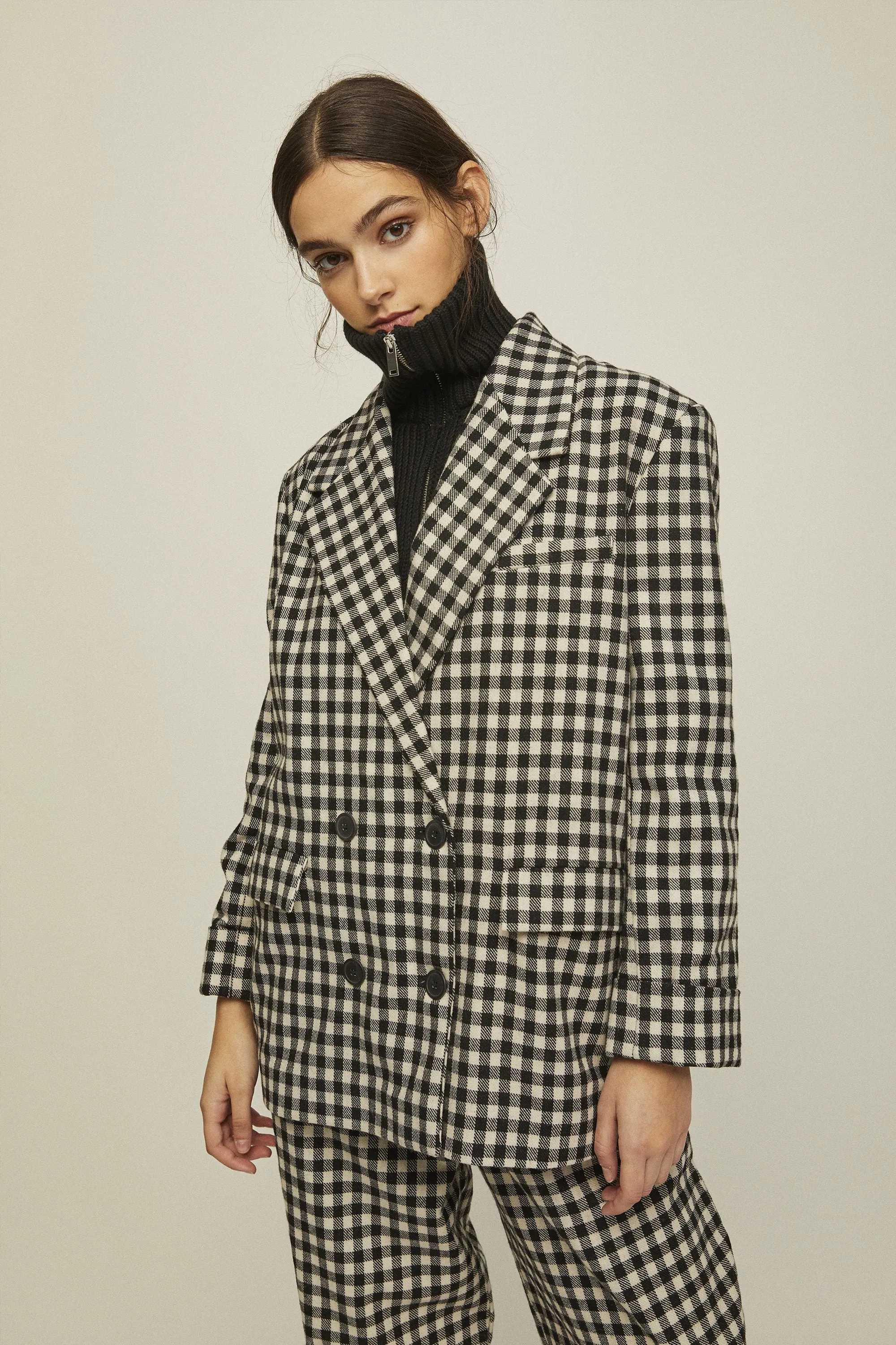 doris blazer checkered