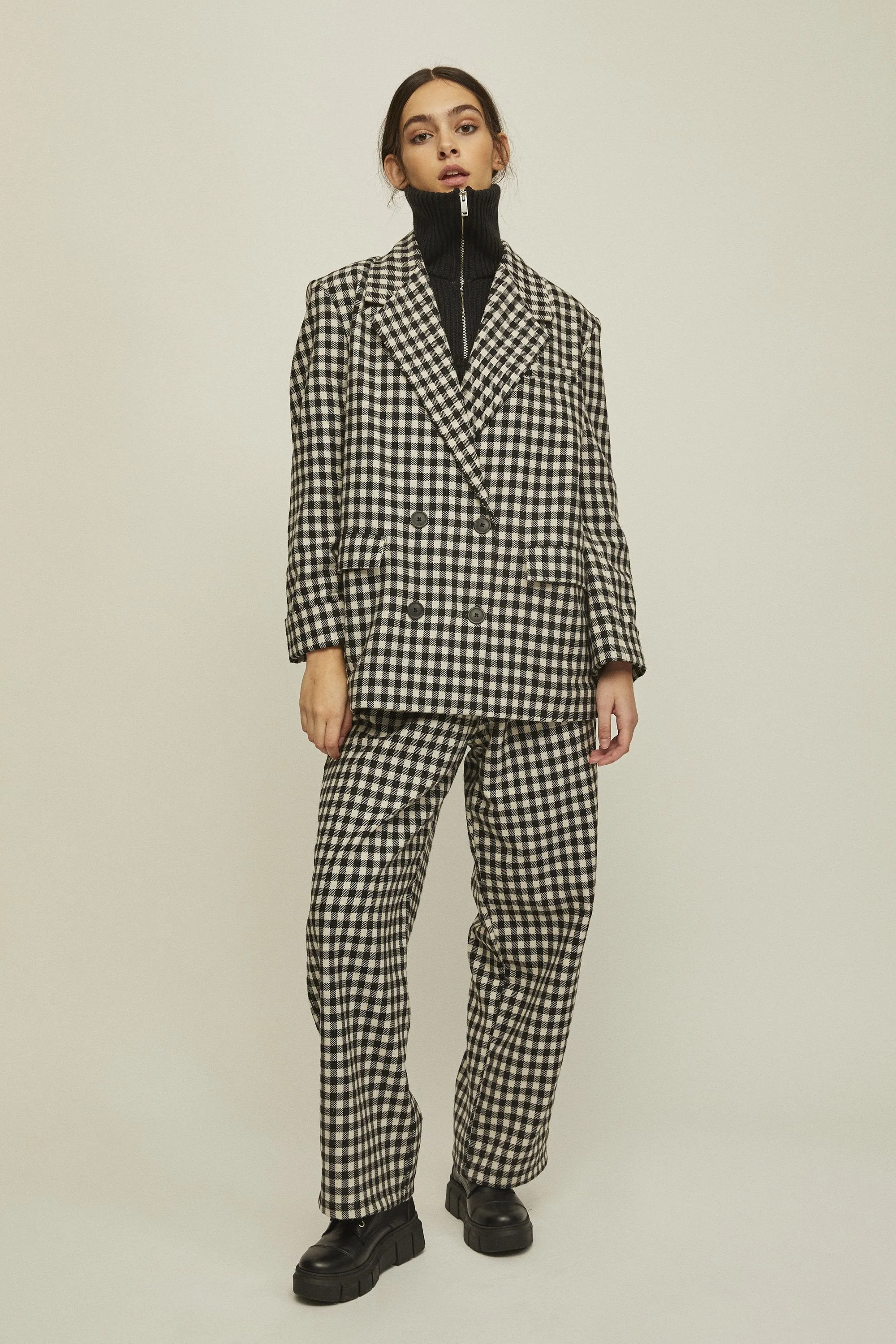 doris blazer checkered