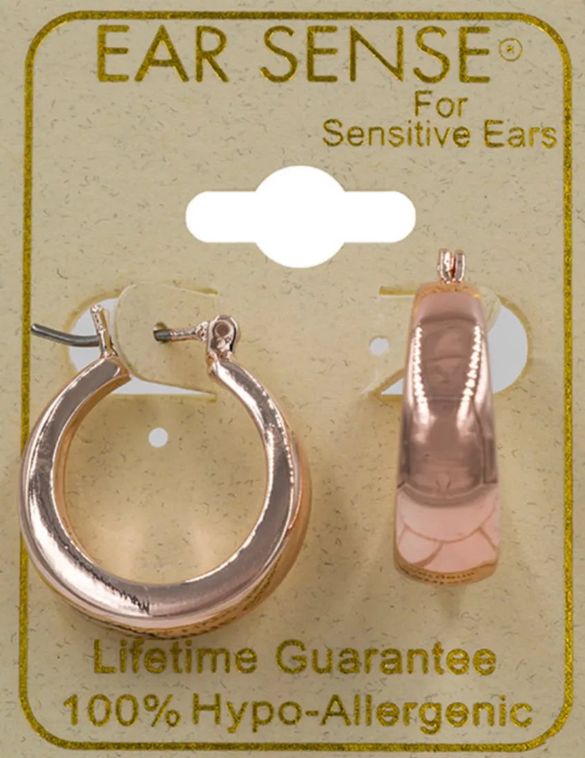 Ear Sense Earrings F3-3186R Rose Gold Hoops