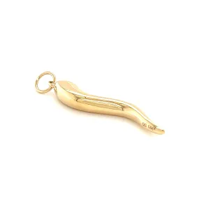 Italian Horn Charm in 14K Yellow Gold