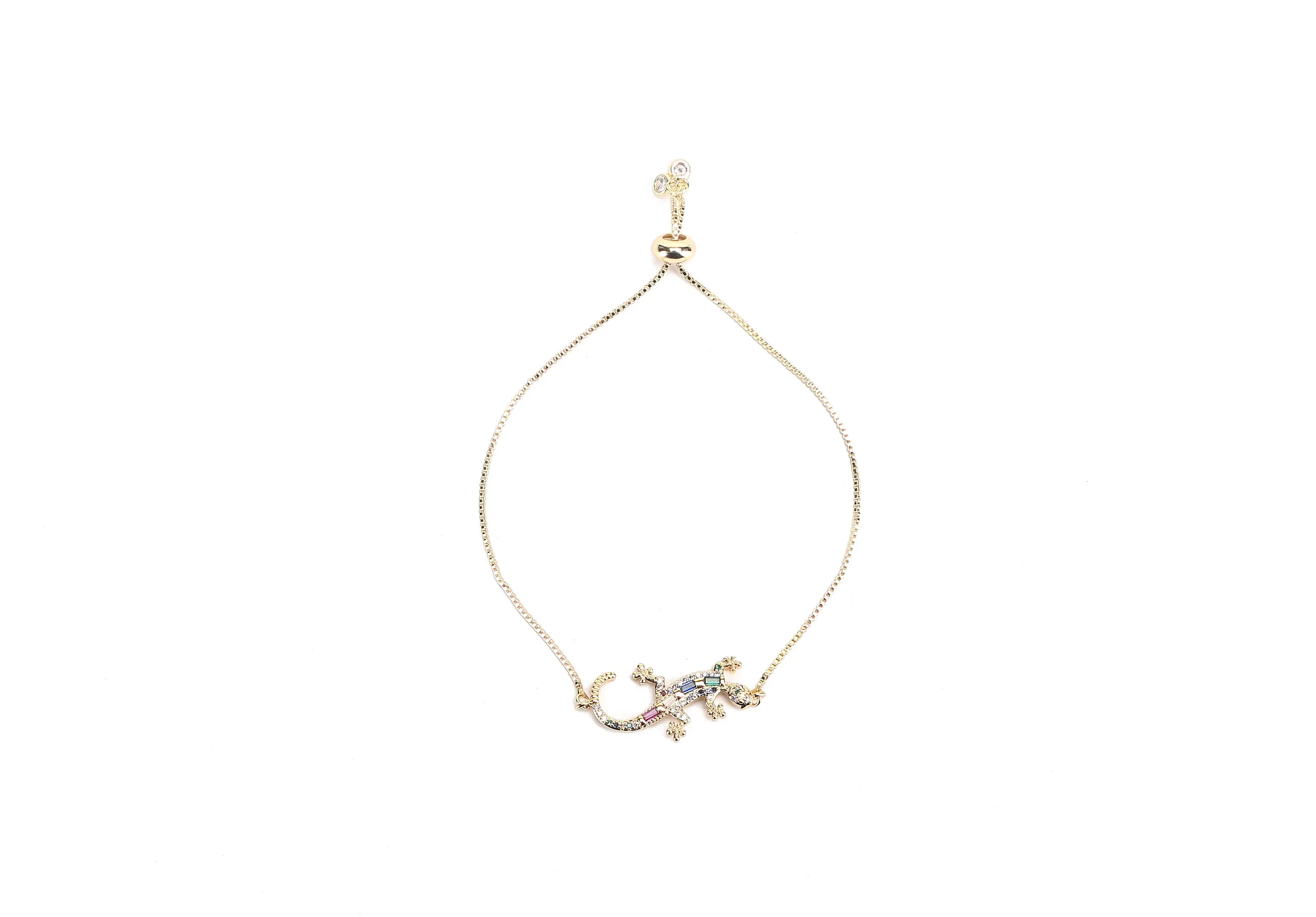 JW Crystal Bracelet Gecko Gold