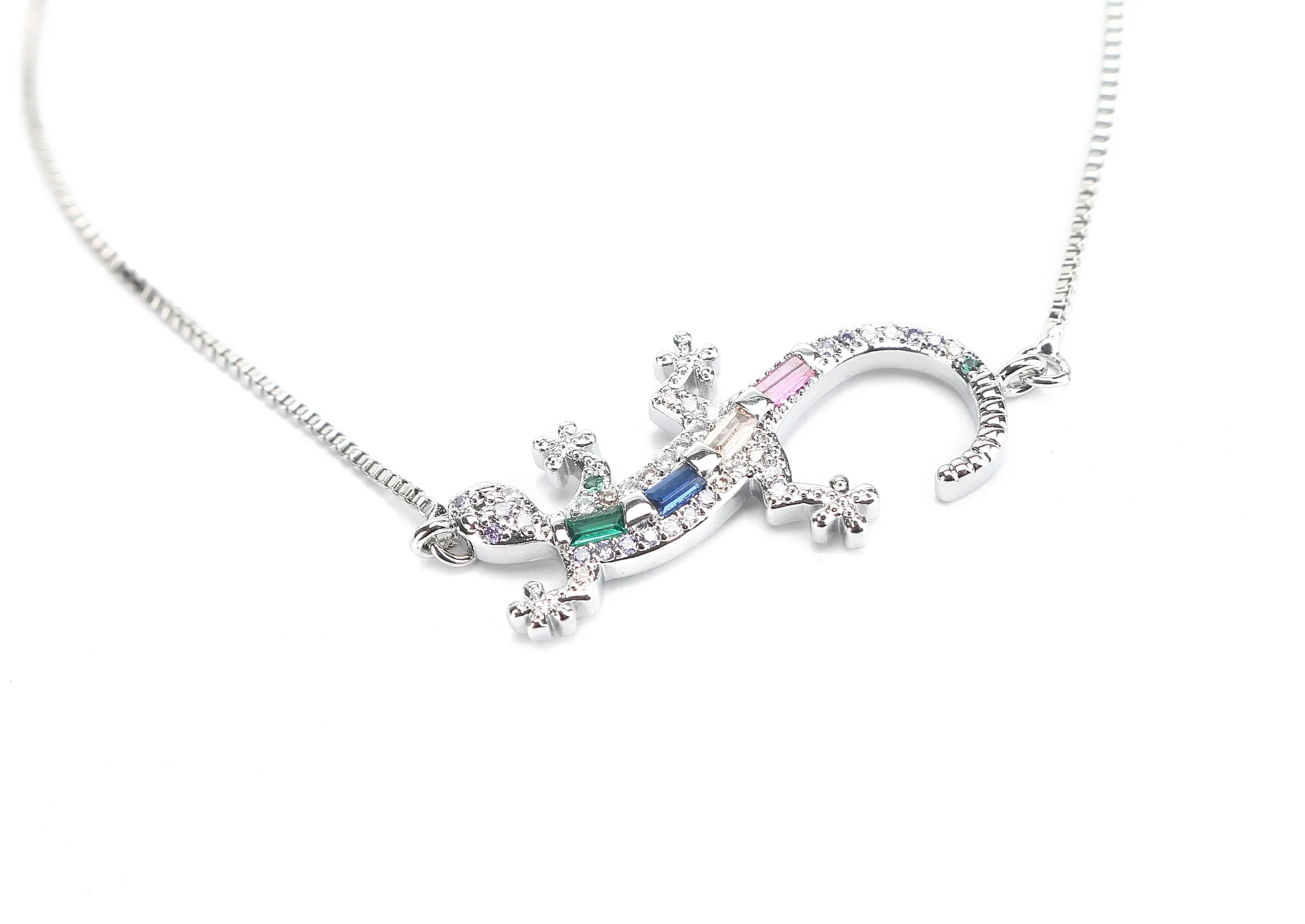 JW Crystal Bracelet Gecko Silver