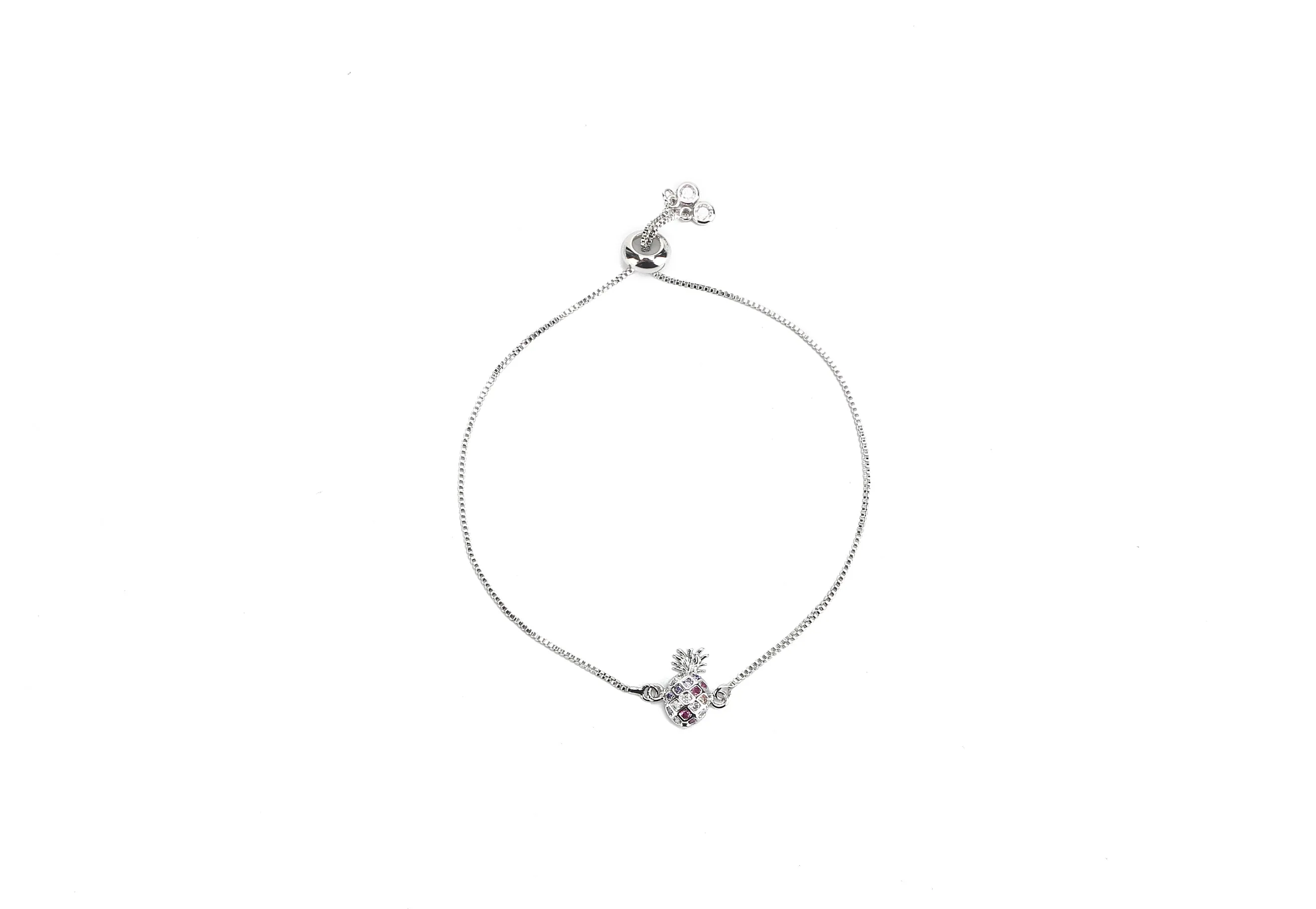 JW Crystal Bracelet Pineapple Small Silver