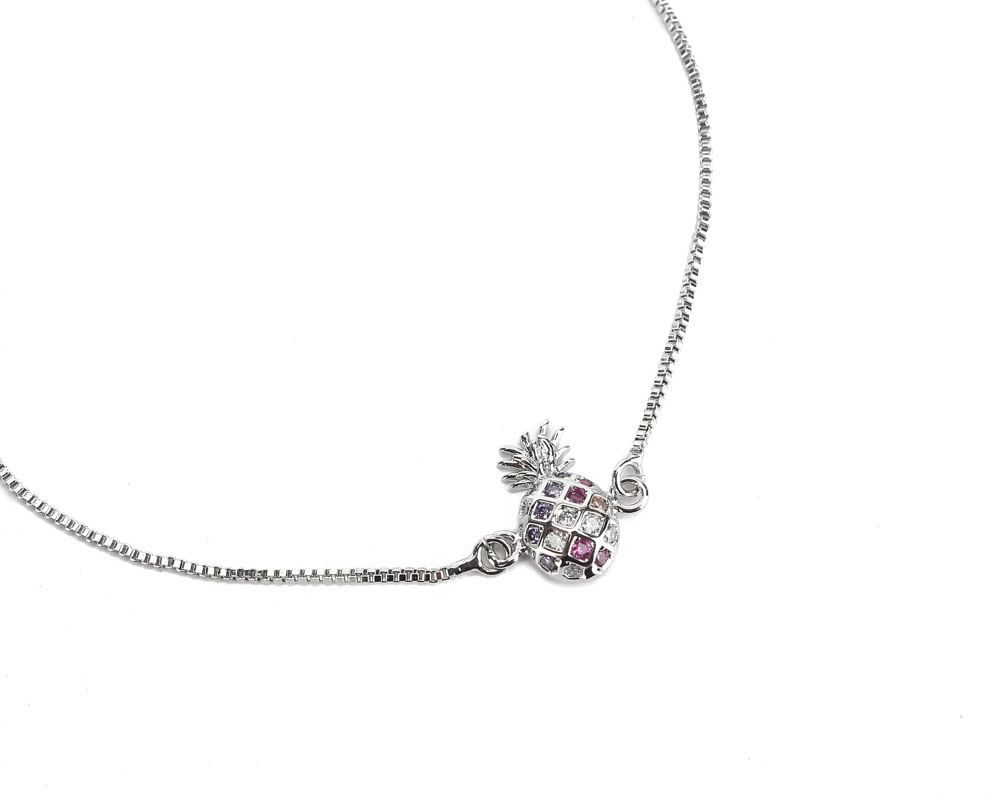 JW Crystal Bracelet Pineapple Small Silver