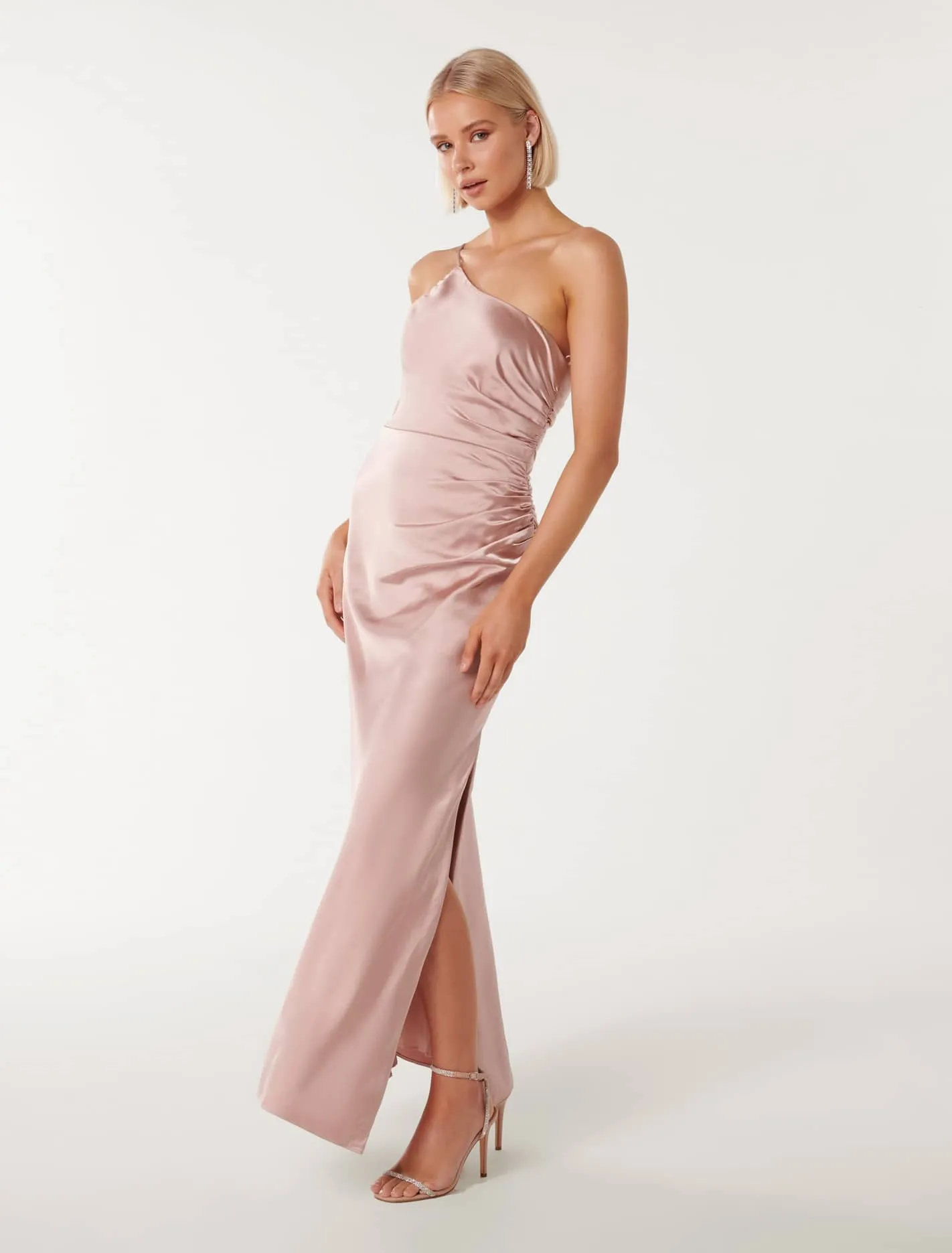 Kelly One Shoulder Satin Maxi Dress