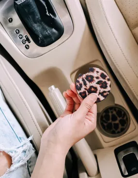 Leopard Car Coasters 2-Pack