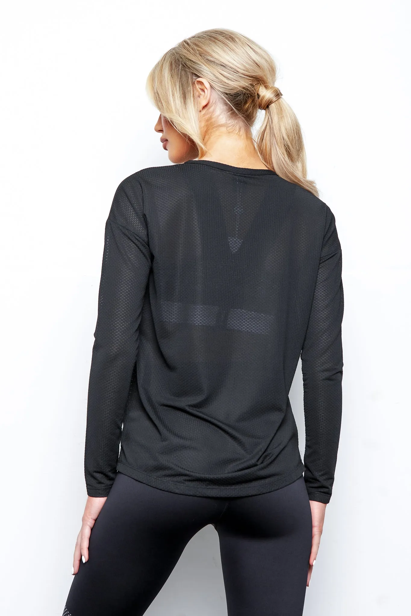 LILYBOD Toby Long Sleeve Top - Black Mesh