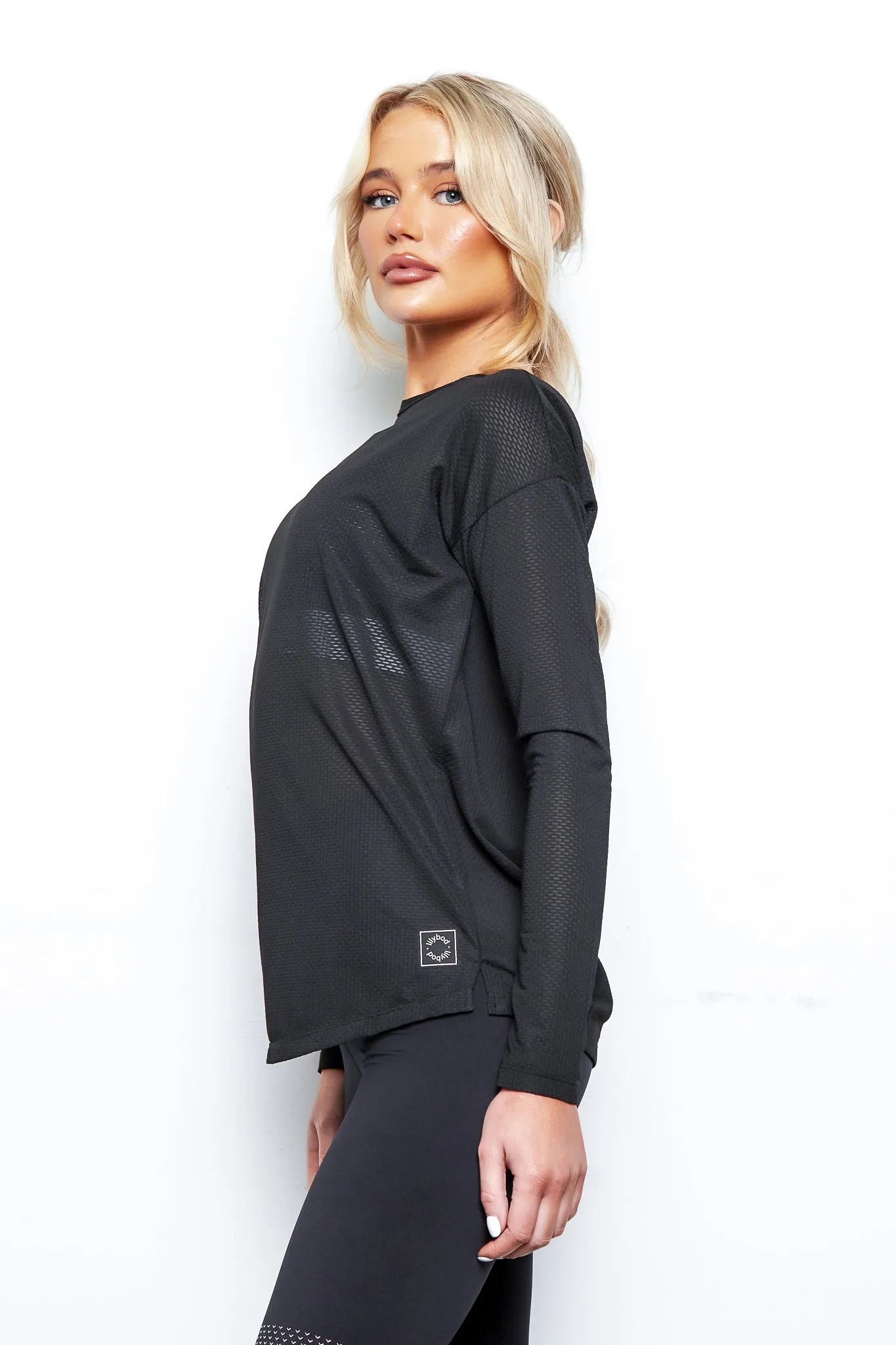 LILYBOD Toby Long Sleeve Top - Black Mesh