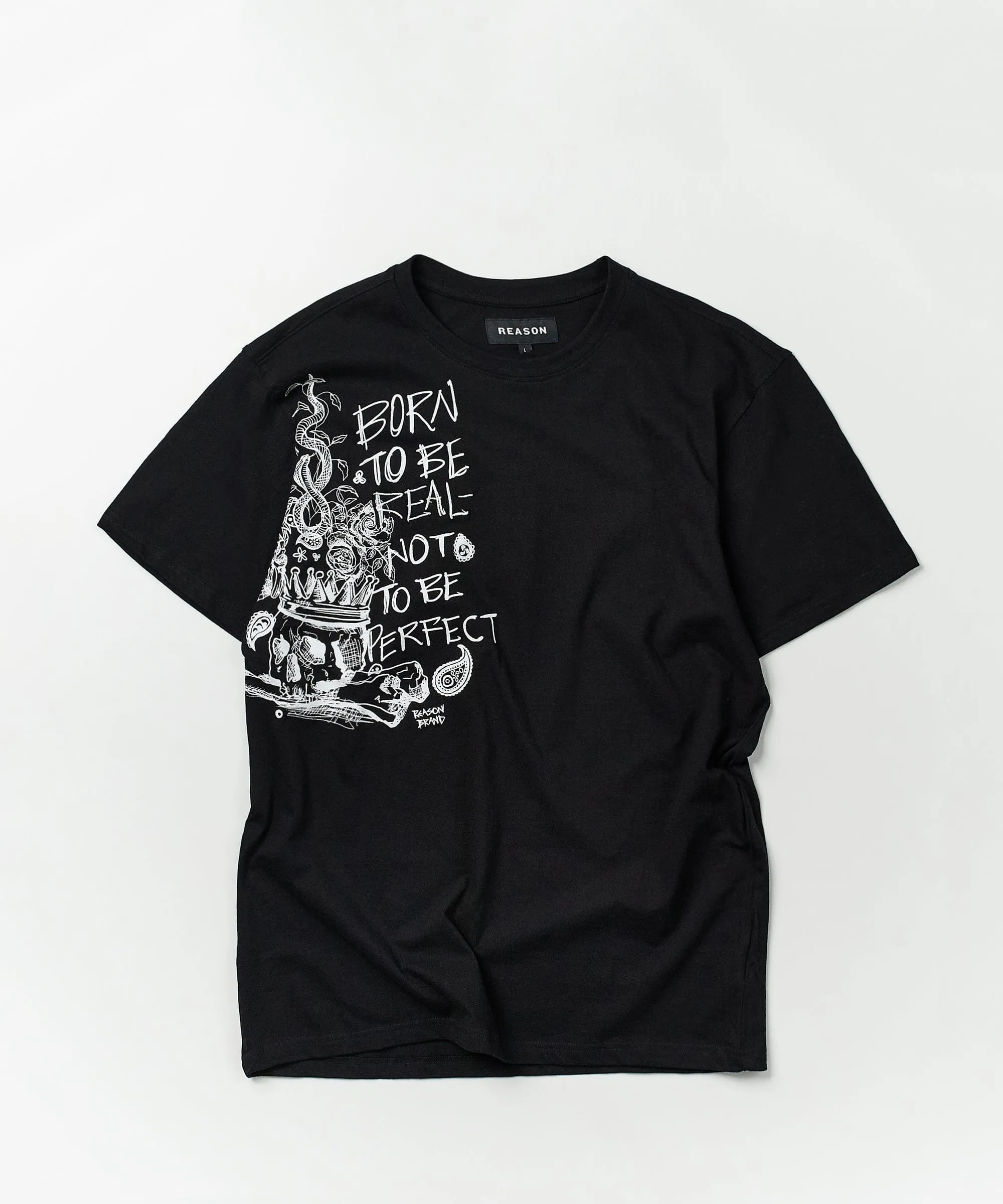 Luca Short Sleeve Graphic Print Tee - Black