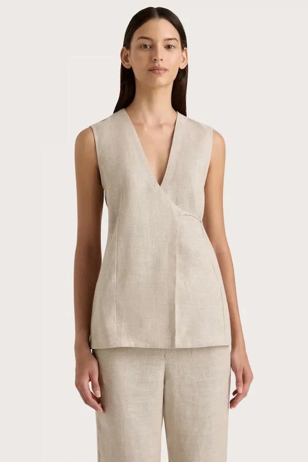 Lulea Wrap Vest Oatmeal