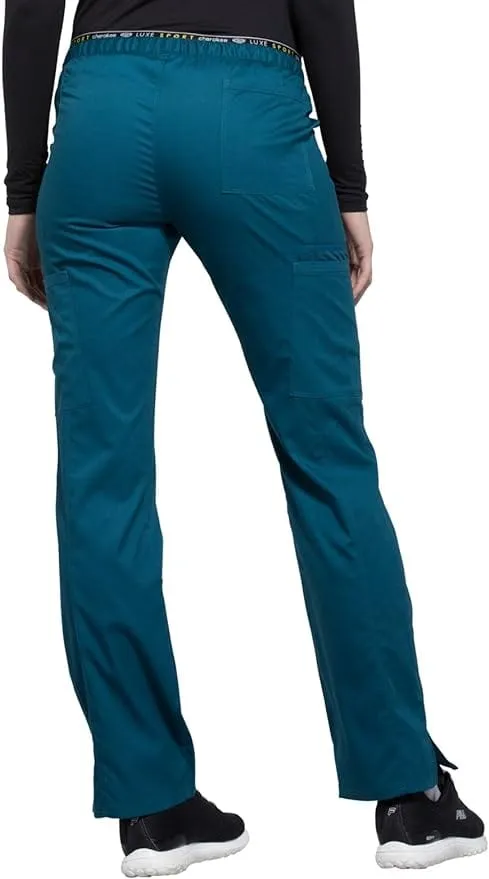 Luxe Sport TALL Mid Rise Straight Leg Pull-on Scrub Pant Caribbean XS CK003T