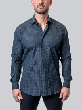 Maceoo Shirt | Fibonacci Textured Lines BLK