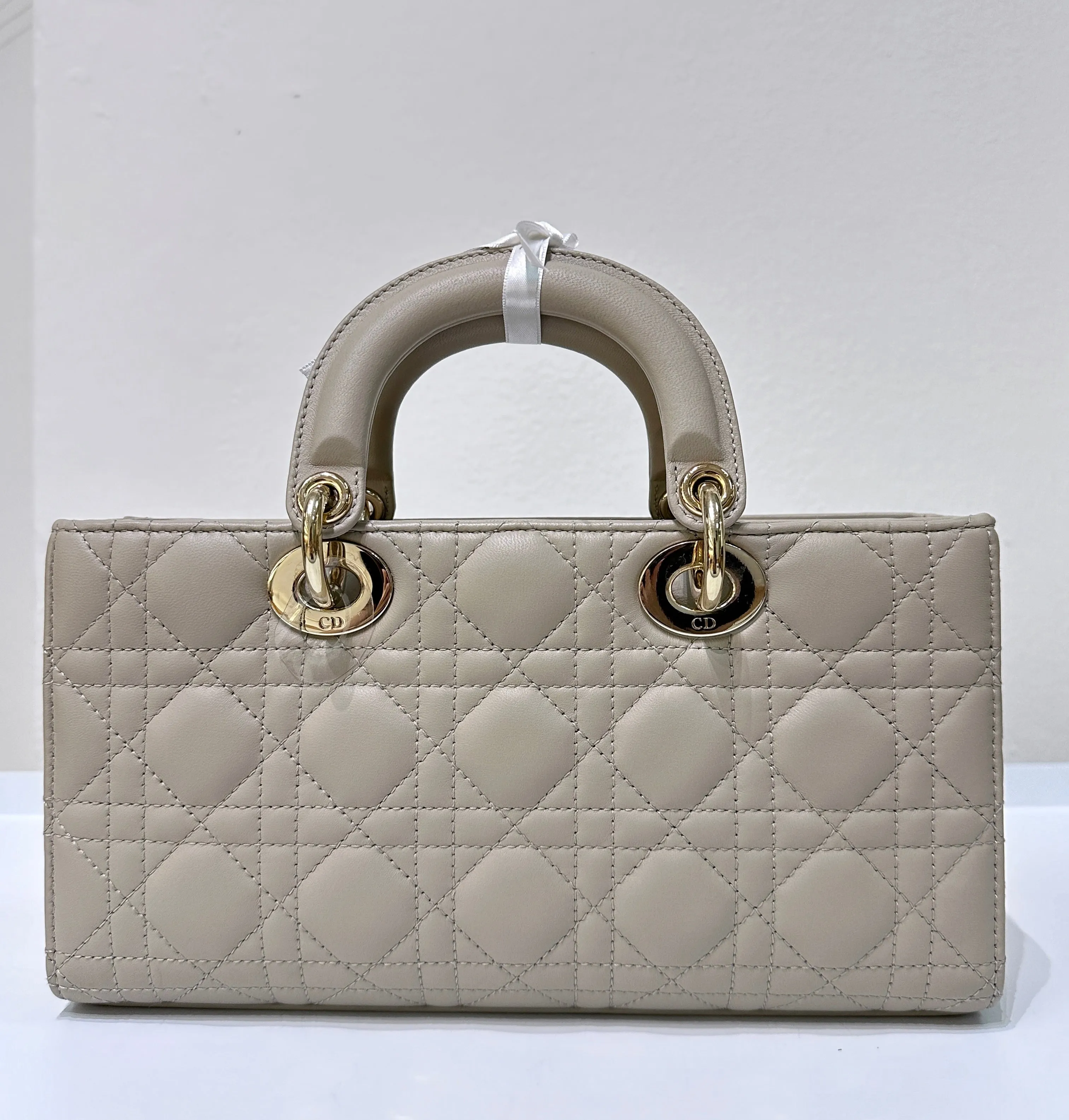 Medium Lady D-Joy Bag Biscuit Cannage Lambskin